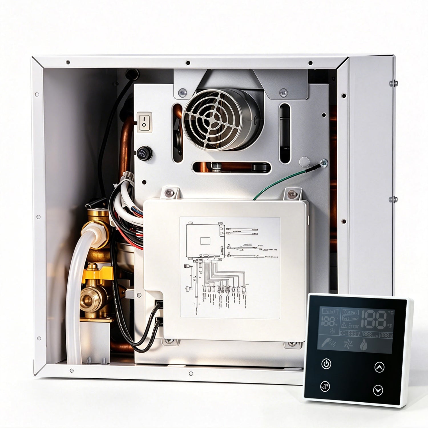 66,000 BTU RV Tankless Water Heater, 3.9 GPM On-Demand Instant Hot Water, 12V DC