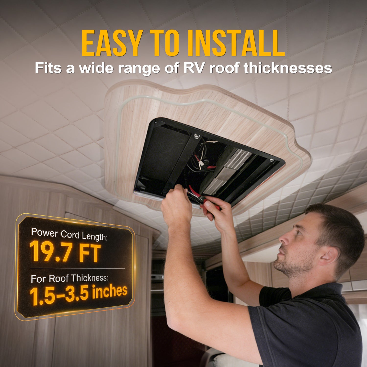12V DC RV Air Conditioner for RVs, Trucks, Vans, Campers