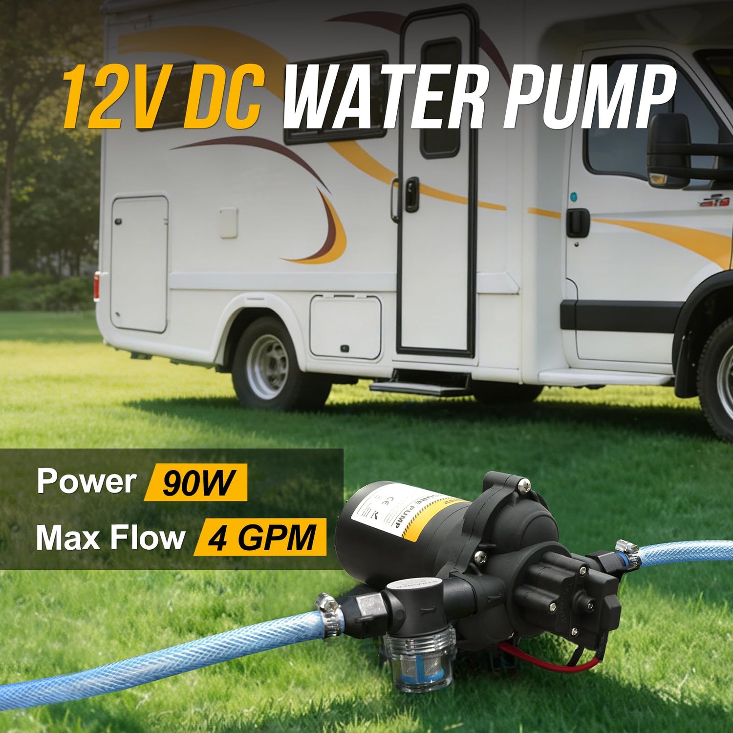 12V RV Diaphragm Pump with Smart Pressure Switch
