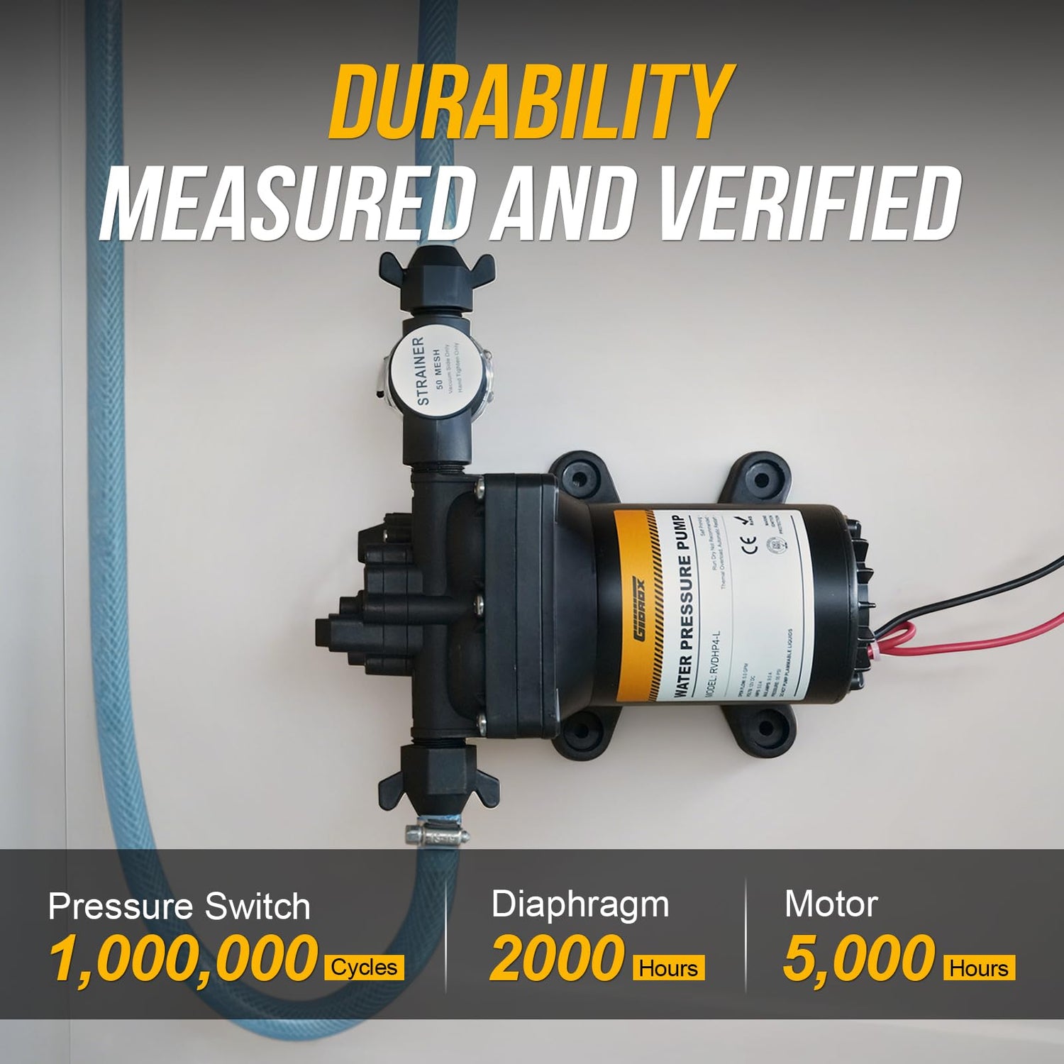 12V RV Diaphragm Pump with Smart Pressure Switch