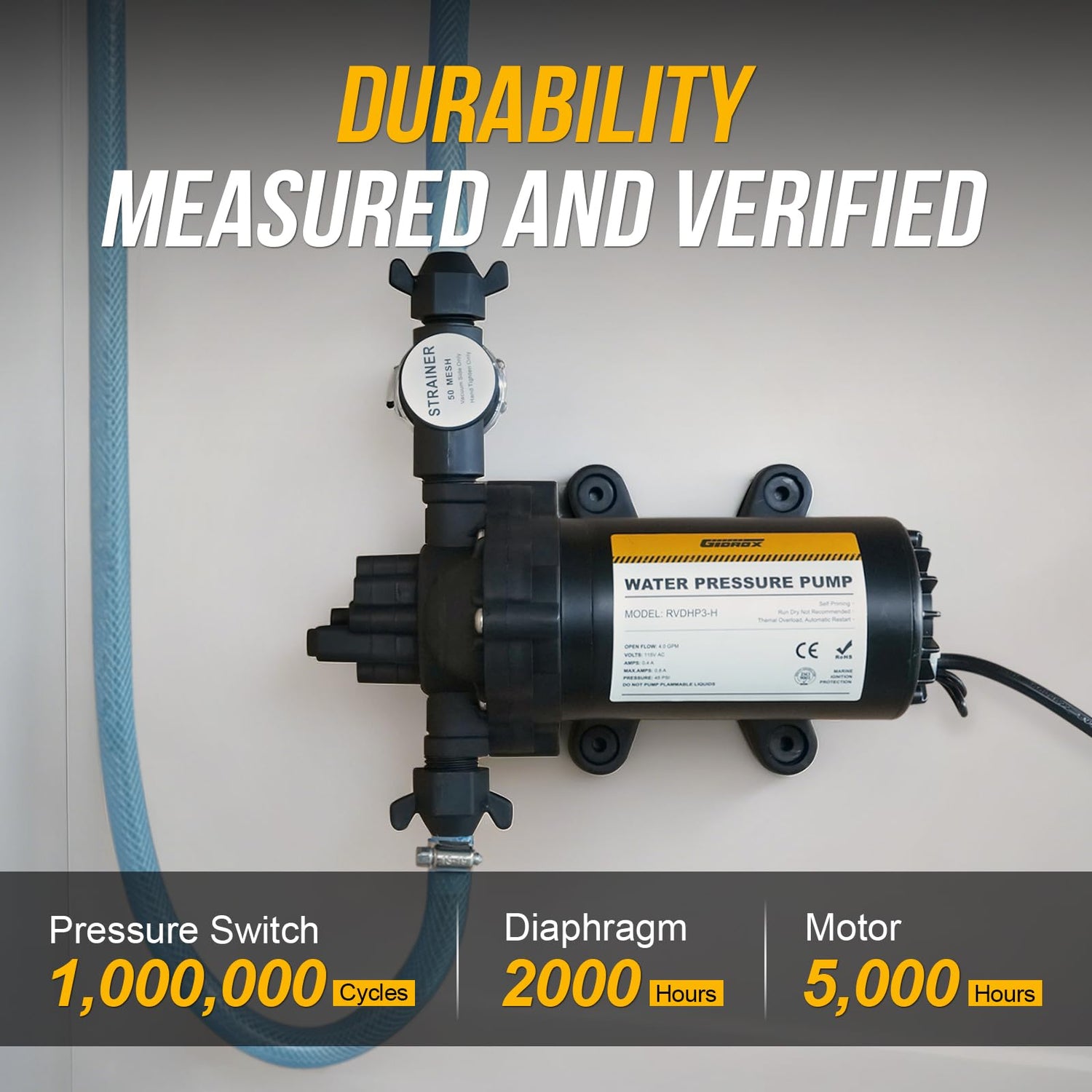 110V AC Diaphragm Pump with Smart Pressure Switch