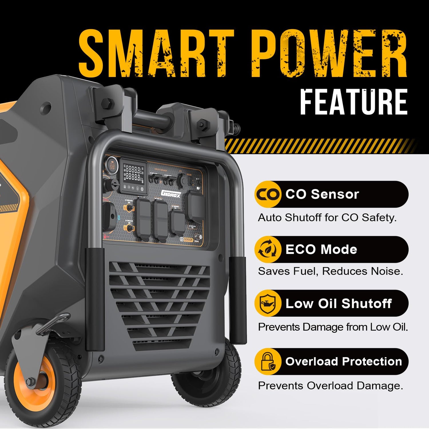 10000W Inverter Generator with Quiet Technology and CO Shield, Gas, Propane & Natural Gas Powered