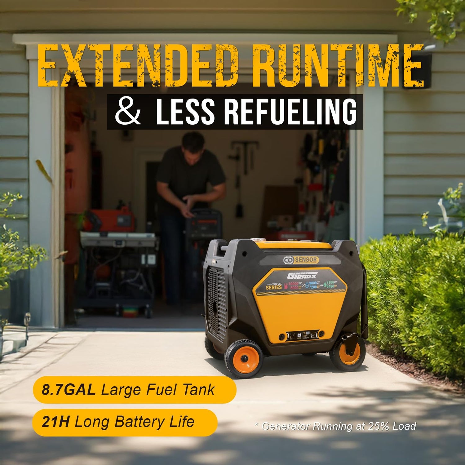 10000W Inverter Generator with Quiet Technology and CO Shield, Gas, Propane & Natural Gas Powered