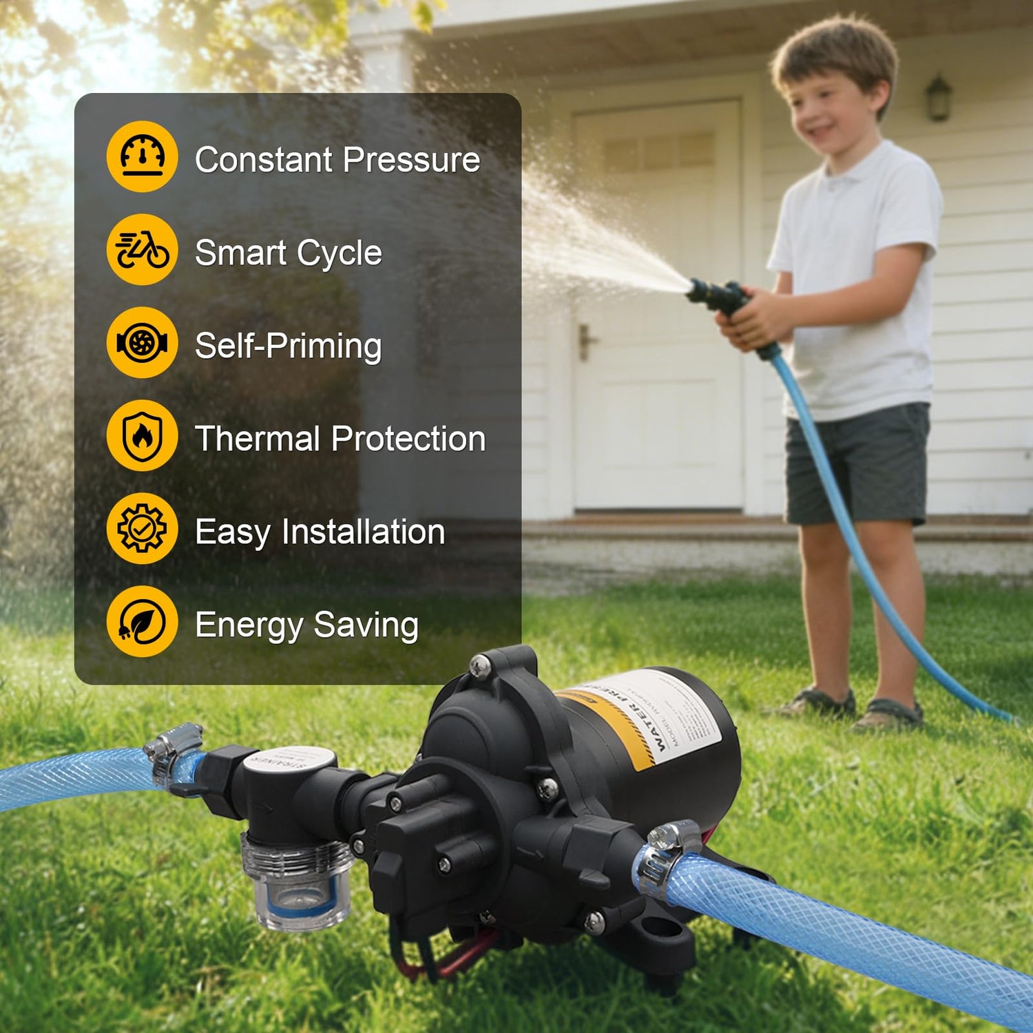 12V RV Diaphragm Pump with Smart Pressure Switch
