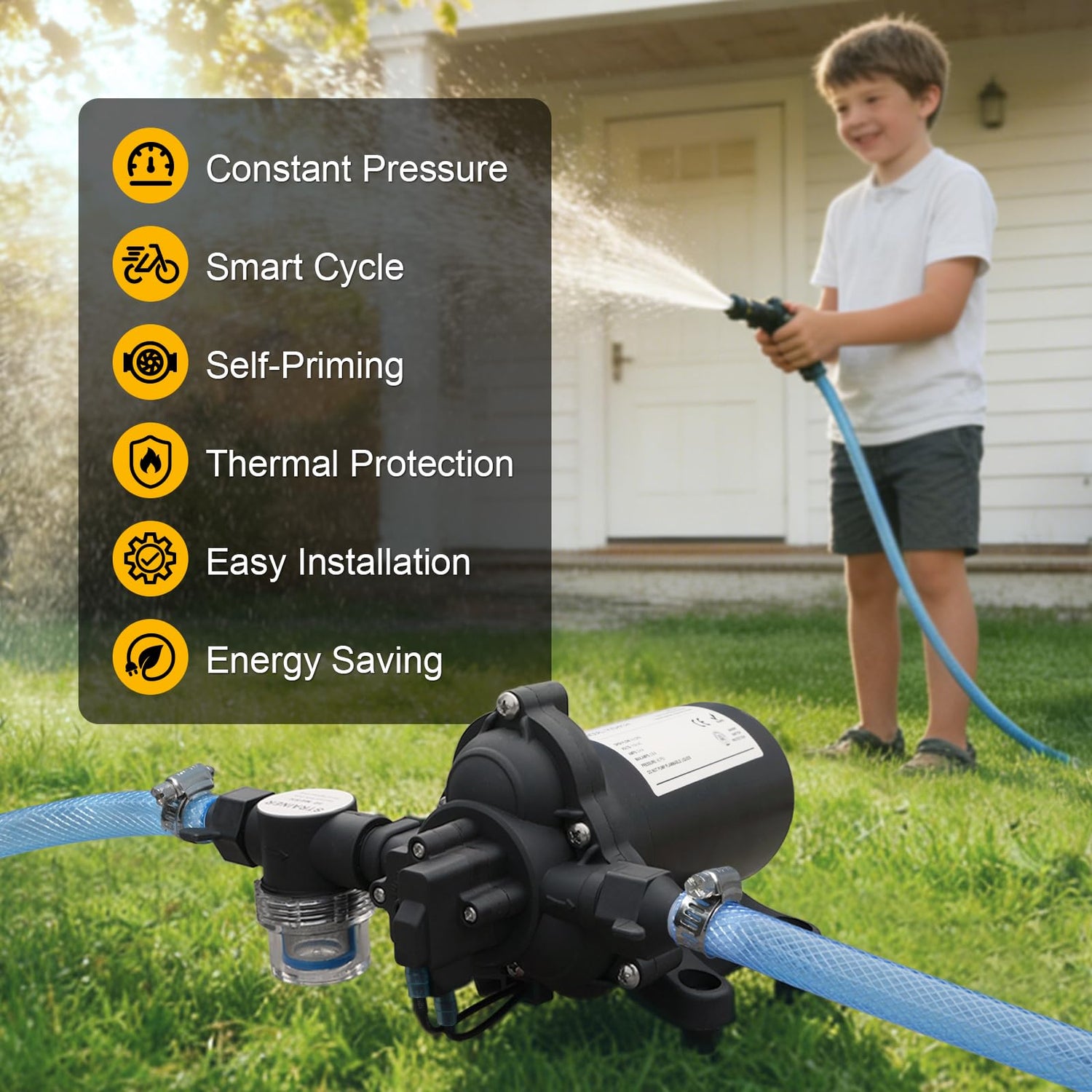 110V AC Diaphragm Pump with Smart Pressure Switch