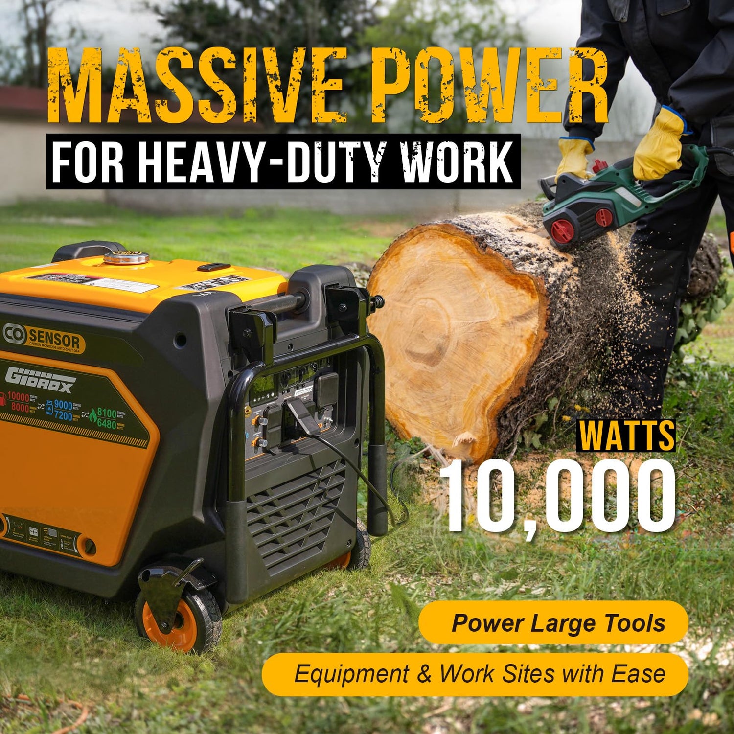 10000W Inverter Generator with Quiet Technology and CO Shield, Gas, Propane & Natural Gas Powered