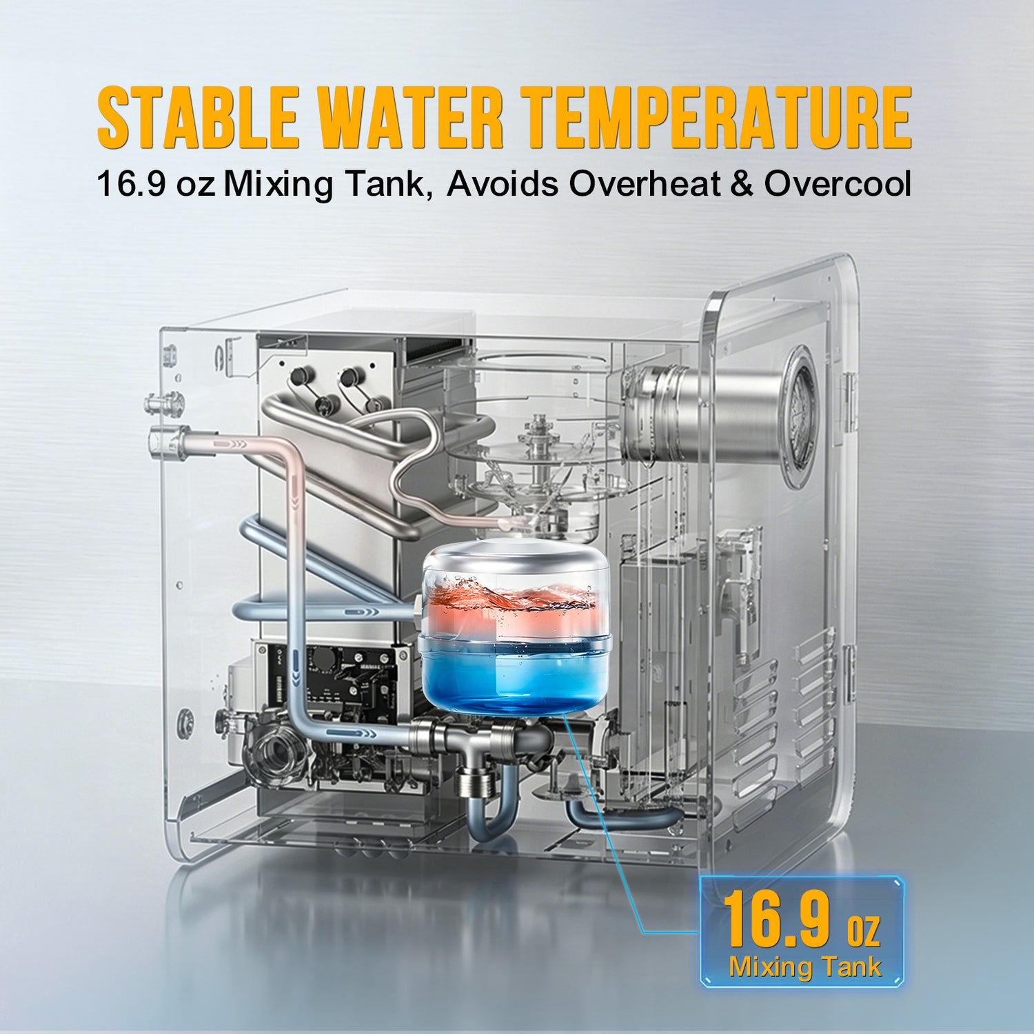 66,000 BTU RV Tankless Water Heater, 3.9 GPM On-Demand Instant Hot Water, 12V DC