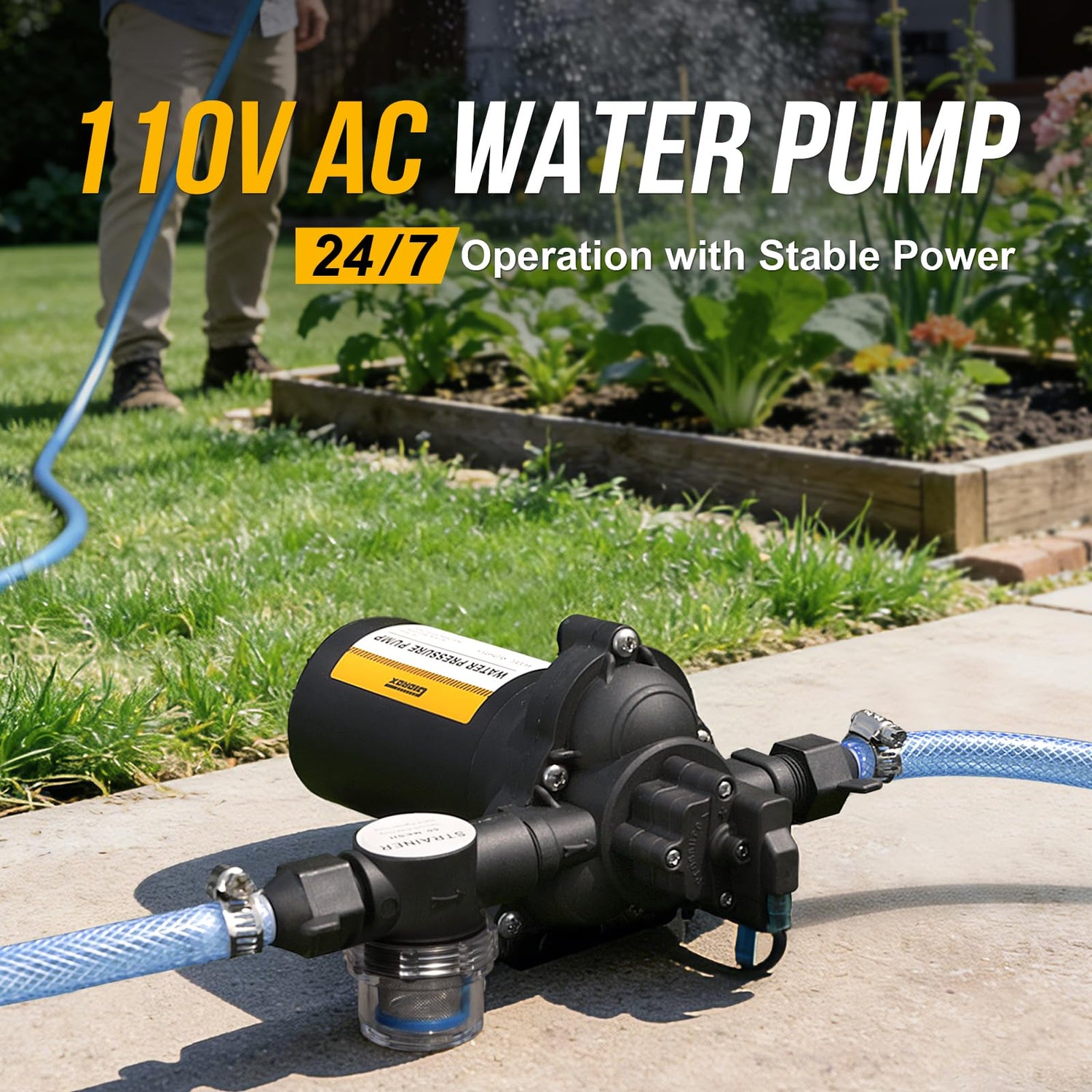 110V AC Diaphragm Pump with Smart Pressure Switch