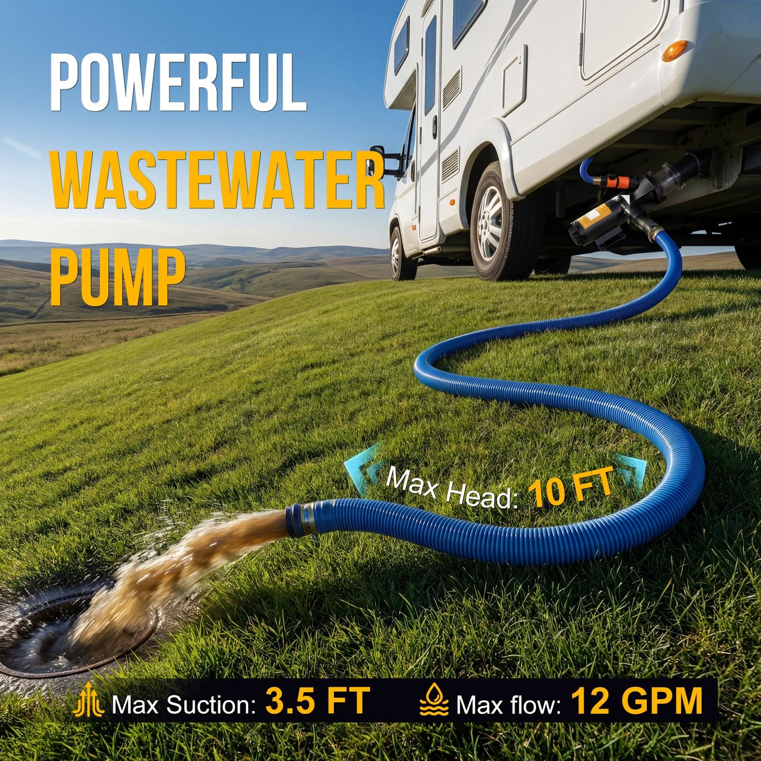 12V RV Portable Macerator Pump