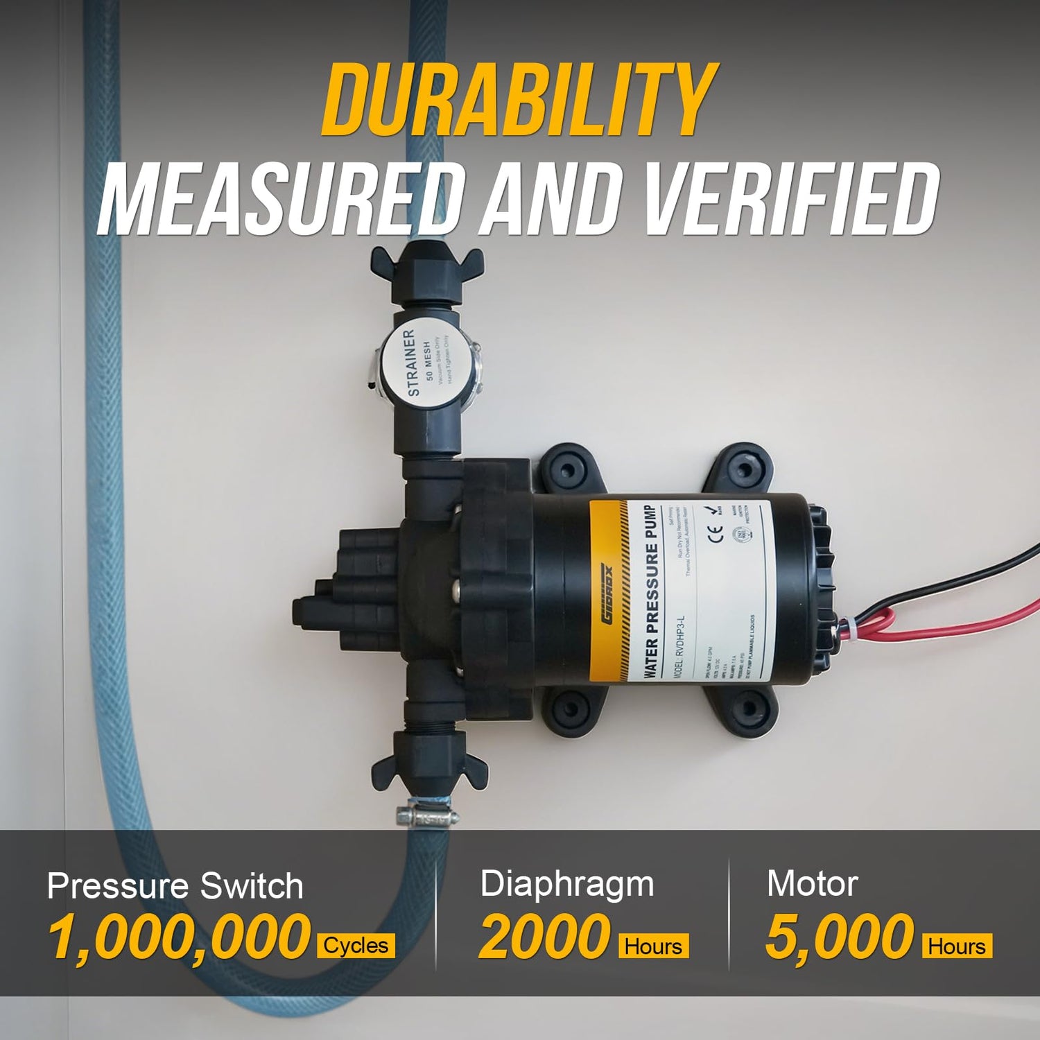12V RV Diaphragm Pump with Smart Pressure Switch