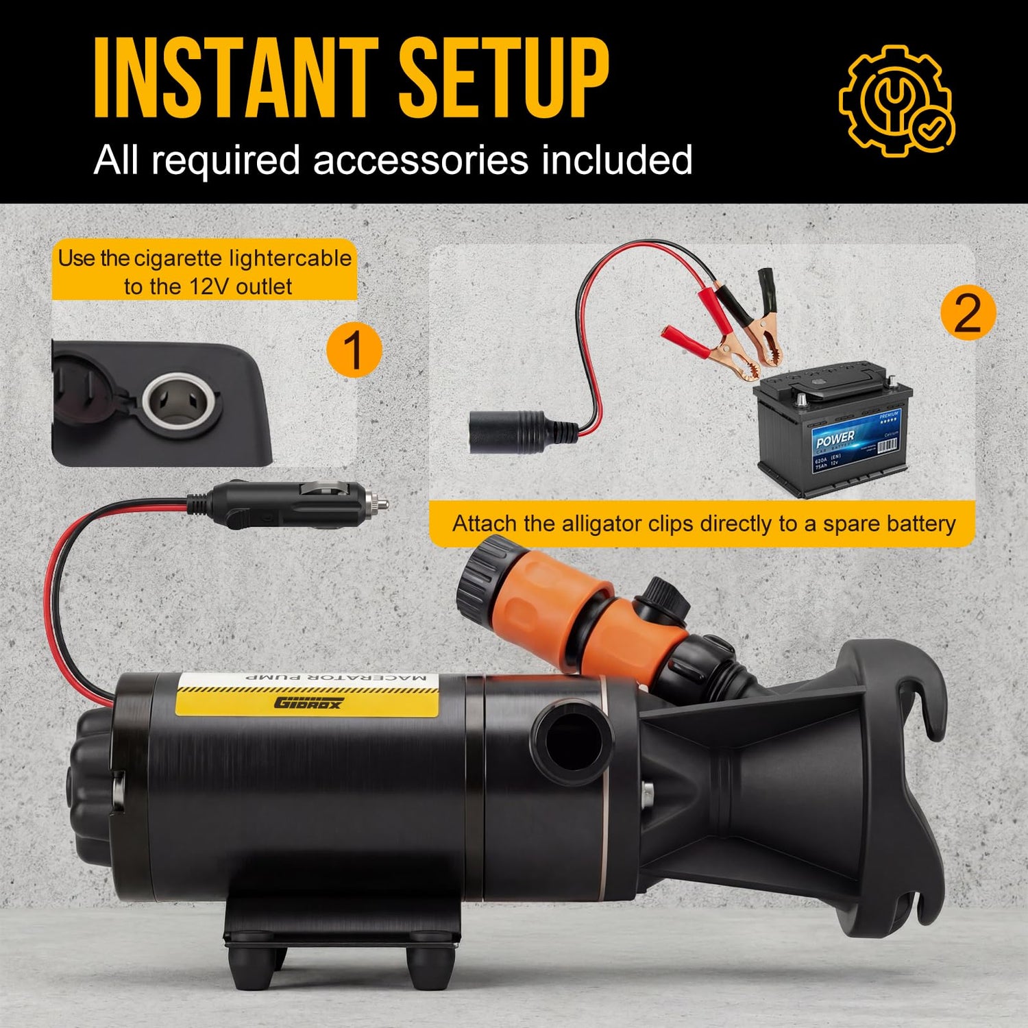 12V RV Portable Macerator Pump